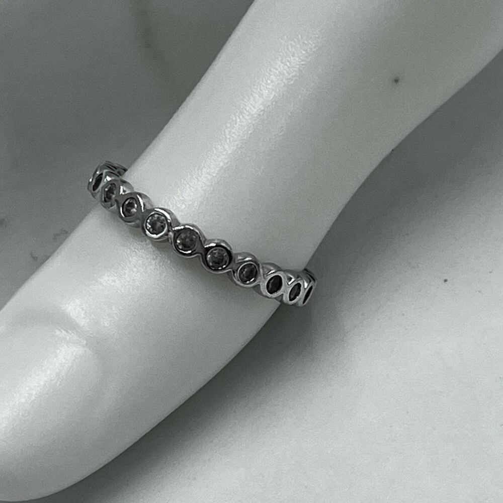 Sterling Silver 925‎ with CZ Eternity Band Size